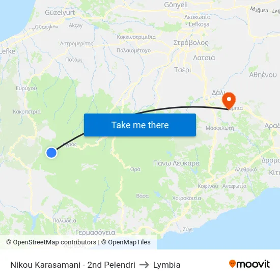Nikou Karasamani - 2nd Pelendri to Lymbia map