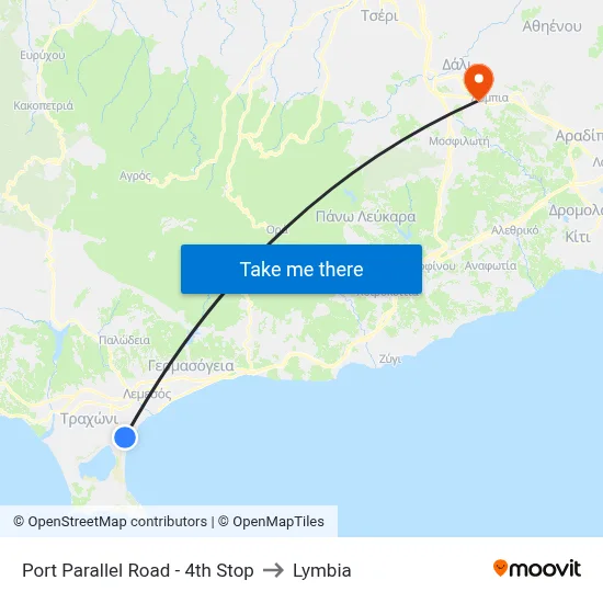 Port Parallel Road - 4th Stop to Lymbia map