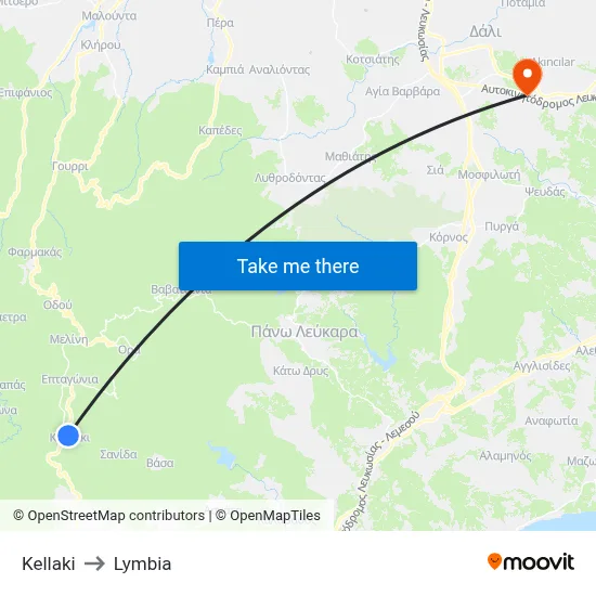 Kellaki to Lymbia map