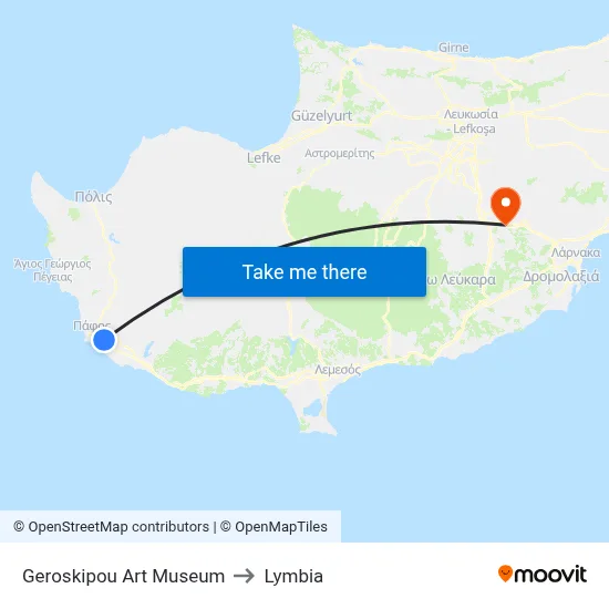 Geroskipou Art Museum to Lymbia map