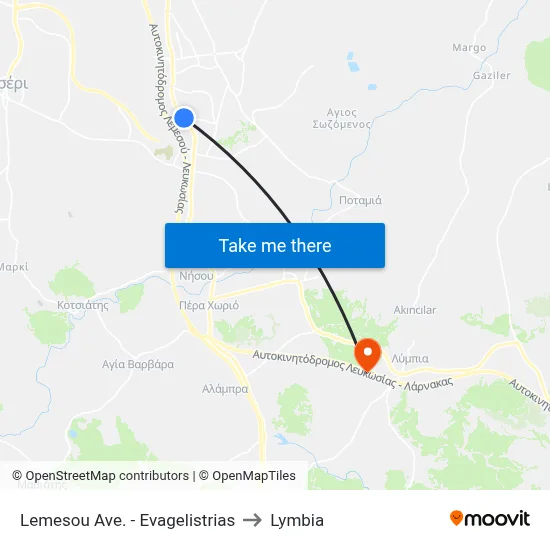 Lemesos Ave. - Evangelistria to Lymbia map