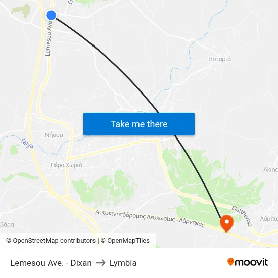 Limassol Ave - Dixan to Lymbia map