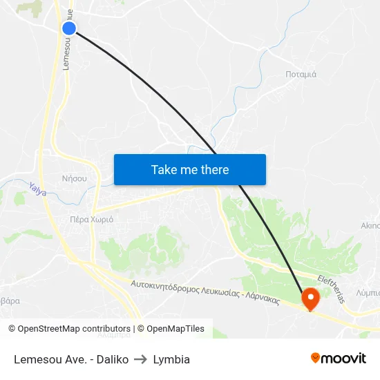 Lemesos Ave. - Daliko to Lymbia map