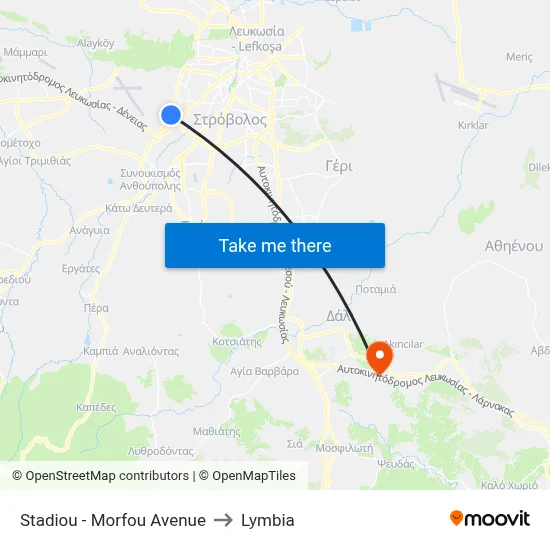 Stadium - Morphou Avenue to Lymbia map