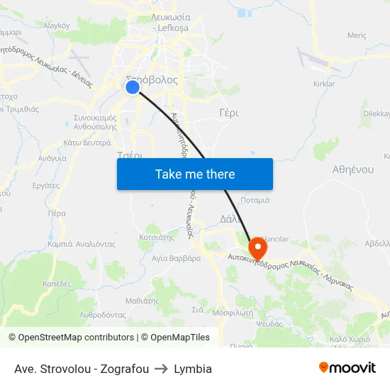 Strovolos Avenue - Zografou to Lymbia map