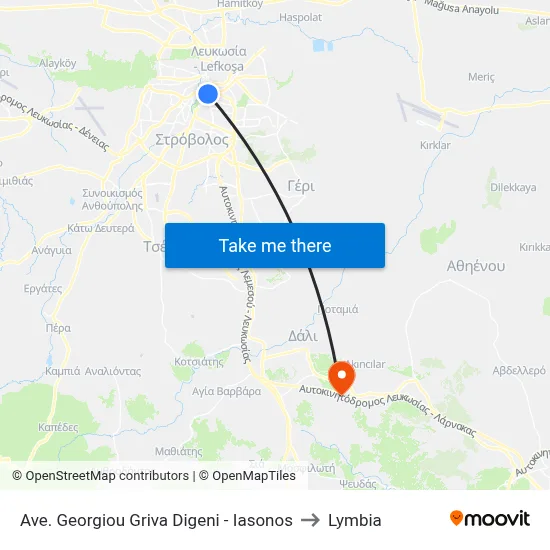 Georgiou Griva Digeni Ave. - Iasonos to Lymbia map