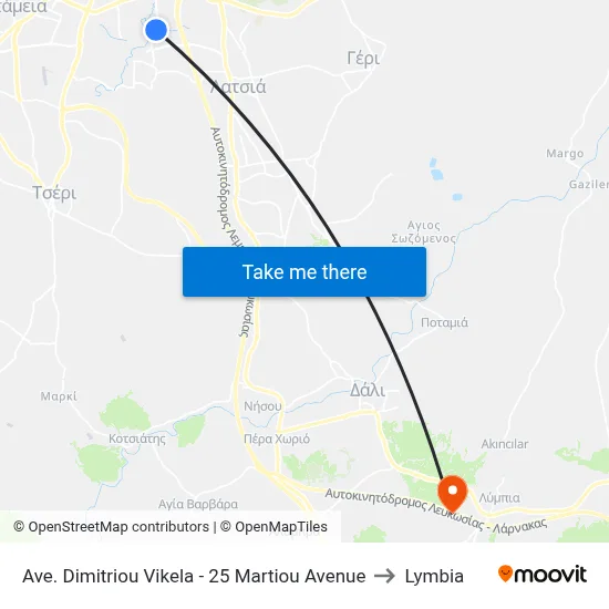 Dimitriou Vikela Avenue - 25th March Avenue to Lymbia map