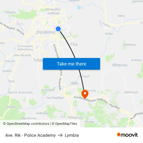 Ave. Rik - Police Academy to Lymbia map