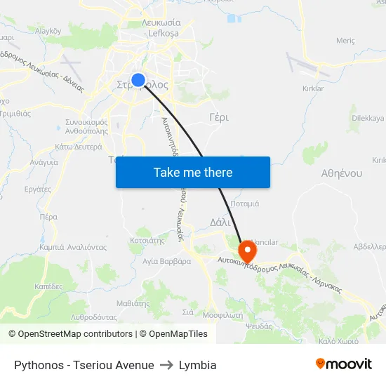 Python - Tseri Avenue to Lymbia map