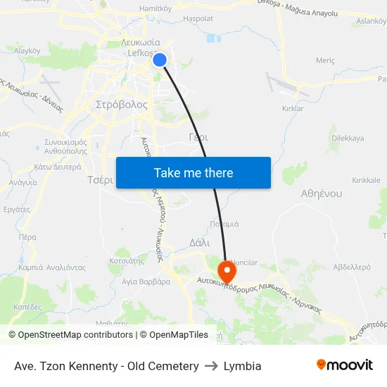 John Kennedy Ave - Old Cemetery to Lymbia map
