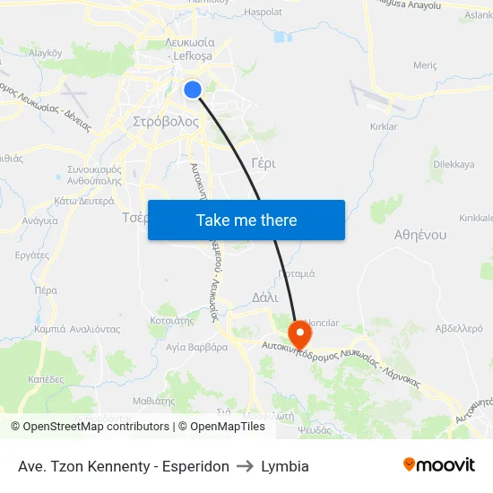 Ave. Tzon Kennenty - Esperidon to Lymbia map
