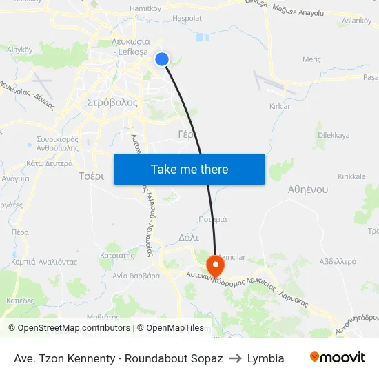 Ave. Tzon Kennenty - Roundabout Sopaz to Lymbia map