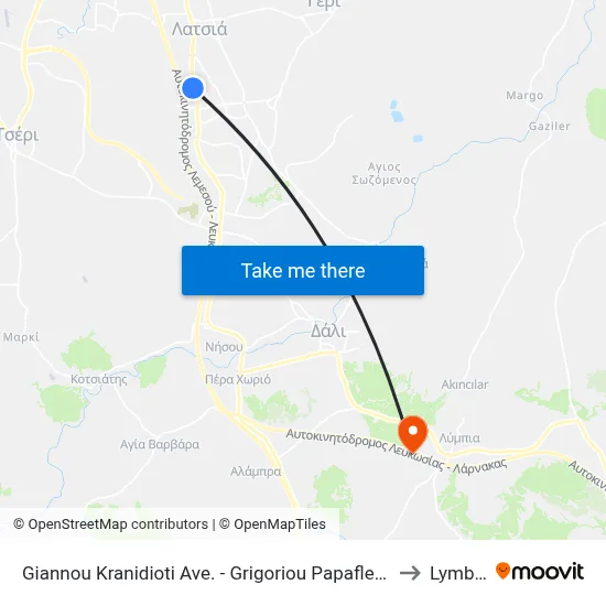 Giannos Kranidiotis Ave - Grigorios Papaflessas to Lymbia map