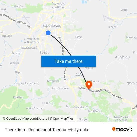 Theoktisto - Roundabout Tseriou to Lymbia map