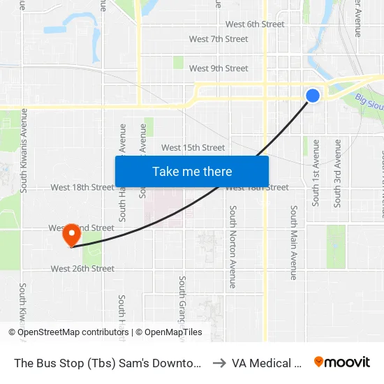 The Bus Stop (Tbs) Sam's Downtown Terminal to VA Medical Center map