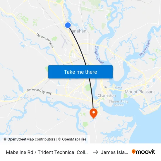 Mabeline Rd / Trident Technical College to James Island map