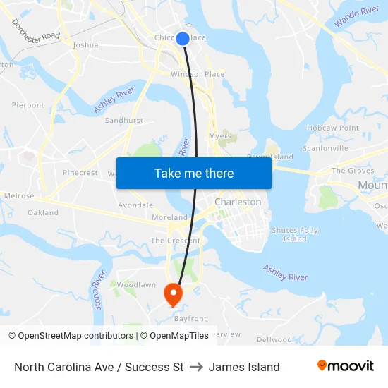 North Carolina Ave / Success St to James Island map