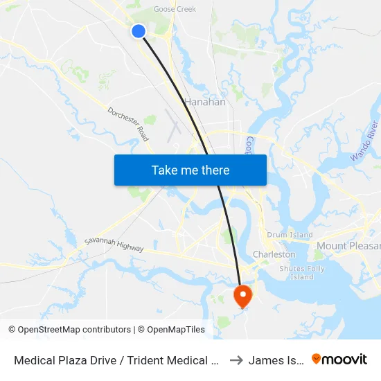 Medical Plaza Drive / Trident Medical Arts Center to James Island map