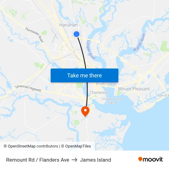 Remount Rd / Flanders Ave to James Island map