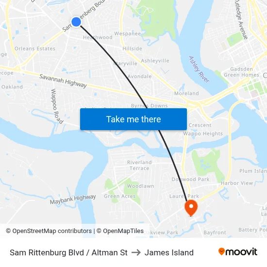 Sam Rittenburg Blvd / Altman St to James Island map
