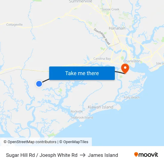 Sugar Hill Rd / Joesph White Rd to James Island map