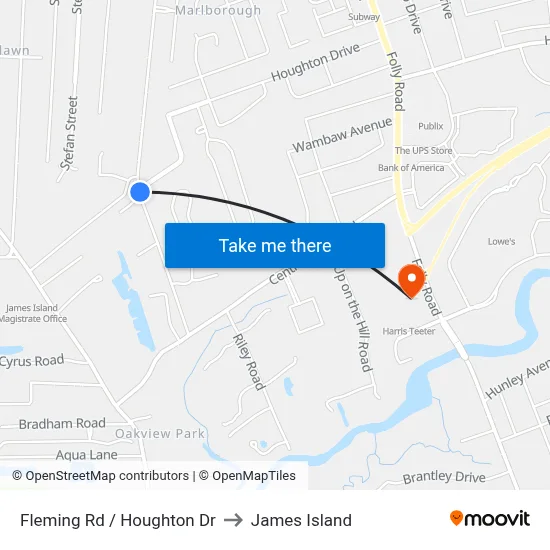 Fleming Rd / Houghton Dr to James Island map