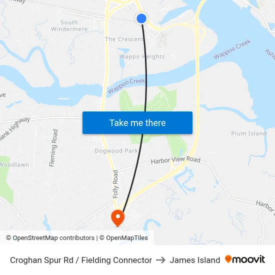 Croghan Spur Rd / Fielding Connector to James Island map