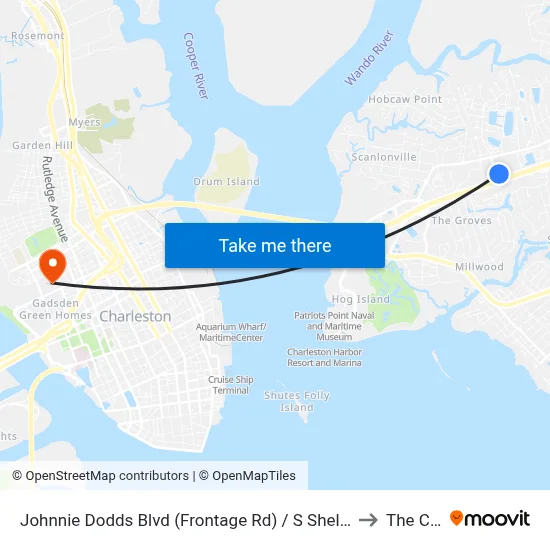 Johnnie Dodds Blvd (Frontage Rd) / S Shelmore Blvd (N Of Hwy 17) to The Citadel map