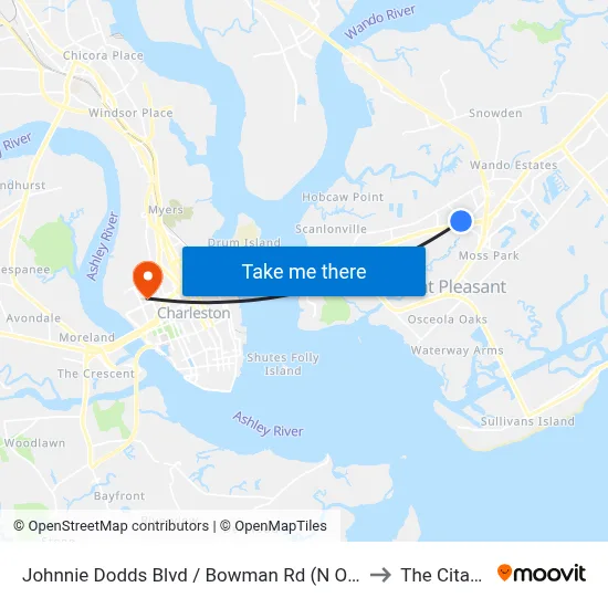 Johnnie Dodds Blvd / Bowman Rd (N Of 17) to The Citadel map