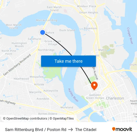 Sam Rittenburg Blvd / Poston Rd to The Citadel map
