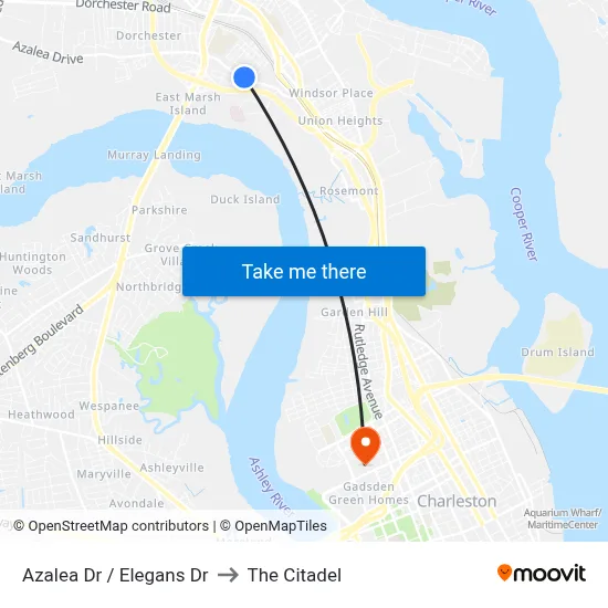 Azalea Dr / Elegans Dr to The Citadel map