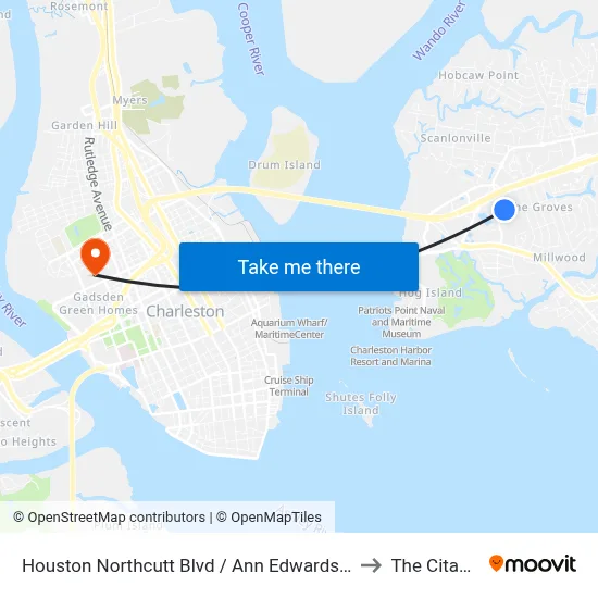Houston Northcutt Blvd / Ann Edwards Ln to The Citadel map