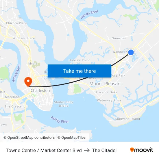 Towne Centre / Market Center Blvd to The Citadel map