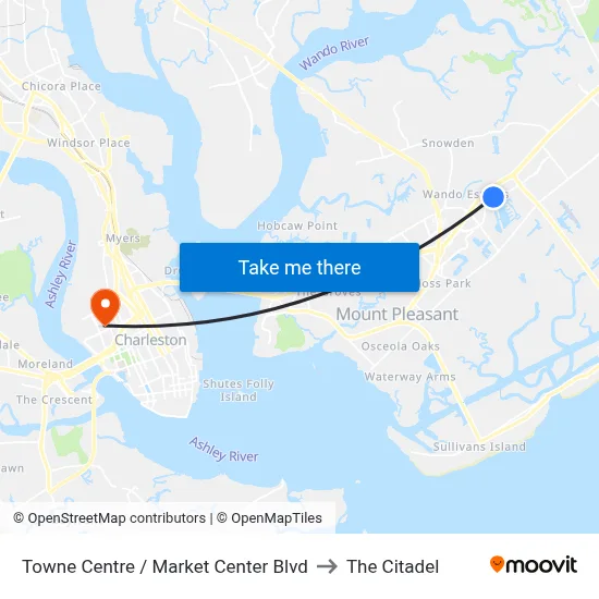 Towne Centre / Market Center Blvd to The Citadel map