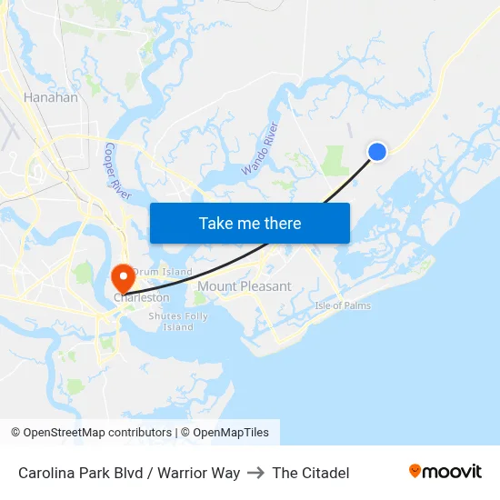 Carolina Park Blvd / Warrior Way to The Citadel map