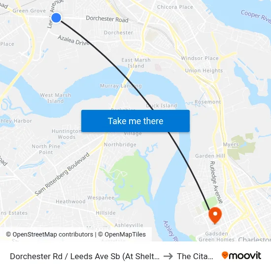 Dorchester Rd / Leeds Ave Sb (At Shelter) to The Citadel map