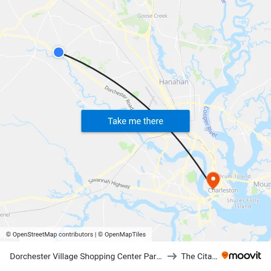 Dorchester Village Shopping Center Park & Ride to The Citadel map