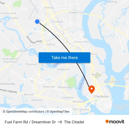 Fuel Farm Rd / Dreamliner Dr to The Citadel map