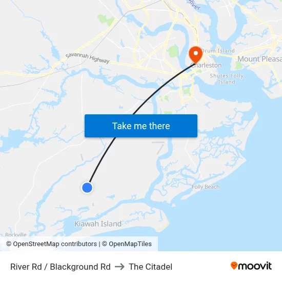 River Rd / Blackground Rd to The Citadel map