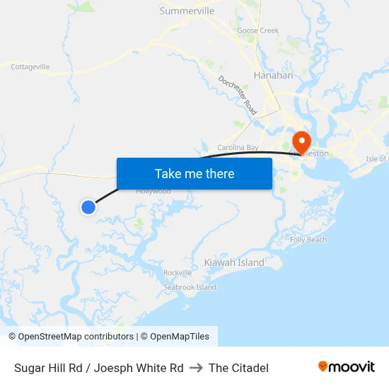 Sugar Hill Rd / Joesph White Rd to The Citadel map
