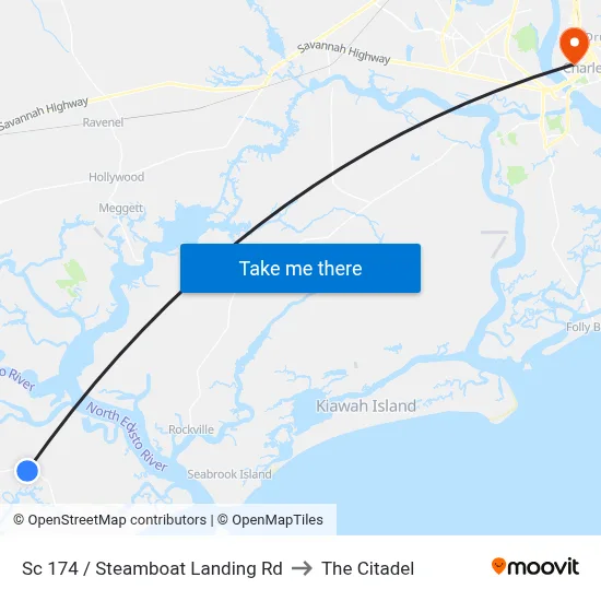 Sc 174 / Steamboat Landing Rd to The Citadel map