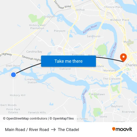 Main Road / River Road to The Citadel map