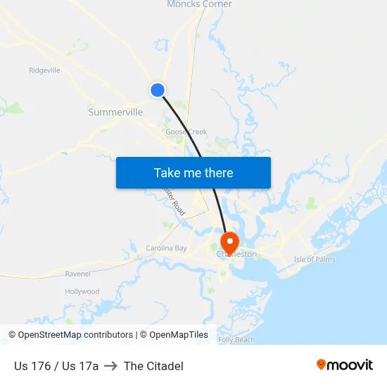 Us 176 / Us 17a to The Citadel map