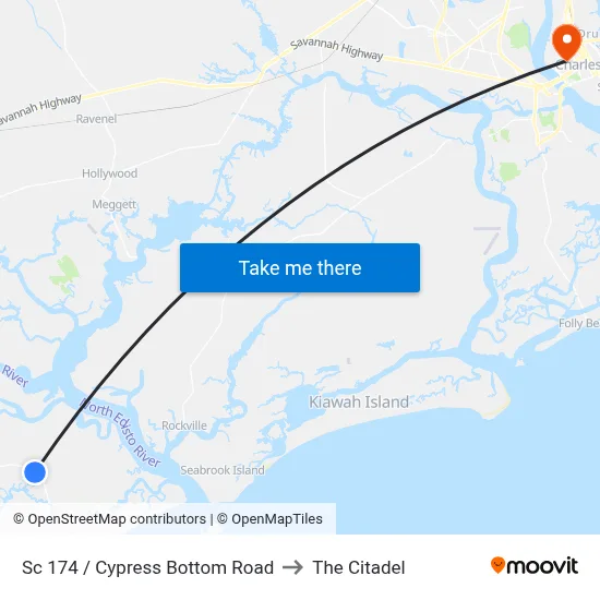 Sc 174 / Cypress Bottom Road to The Citadel map