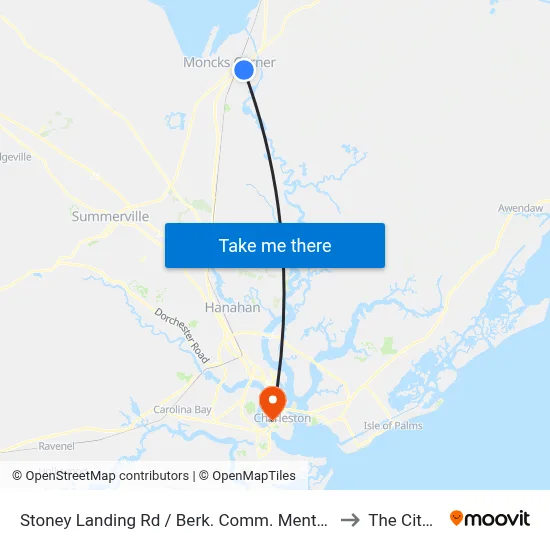 Stoney Landing Rd / Berk. Comm. Mental Health to The Citadel map