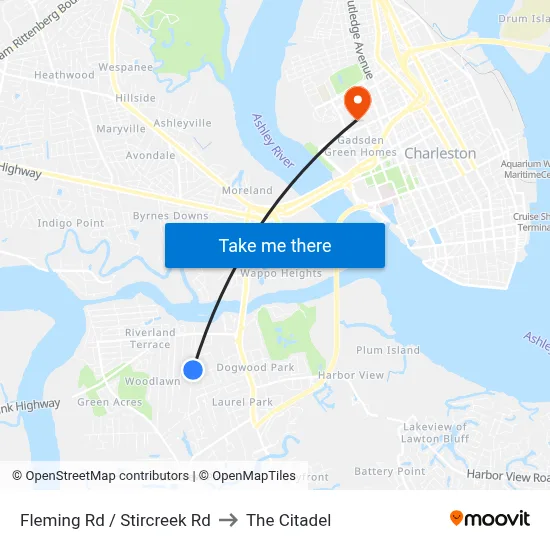 Fleming Rd / Stircreek Rd to The Citadel map