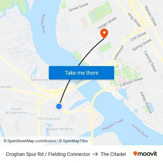 Croghan Spur Rd / Fielding Connector to The Citadel map