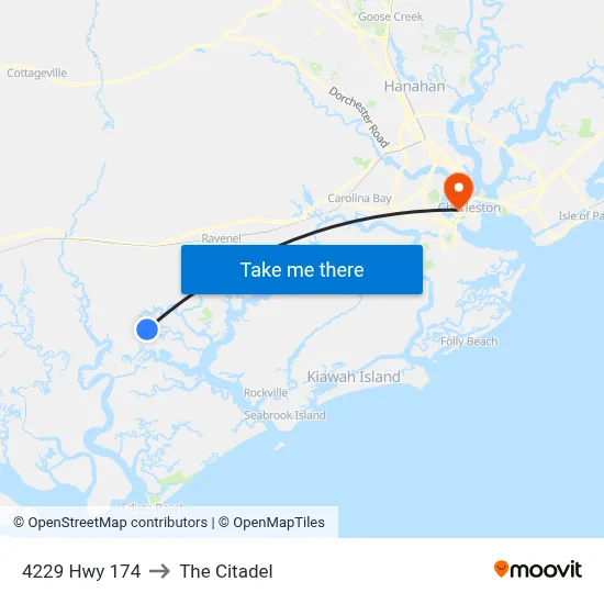 4229 Hwy 174 to The Citadel map