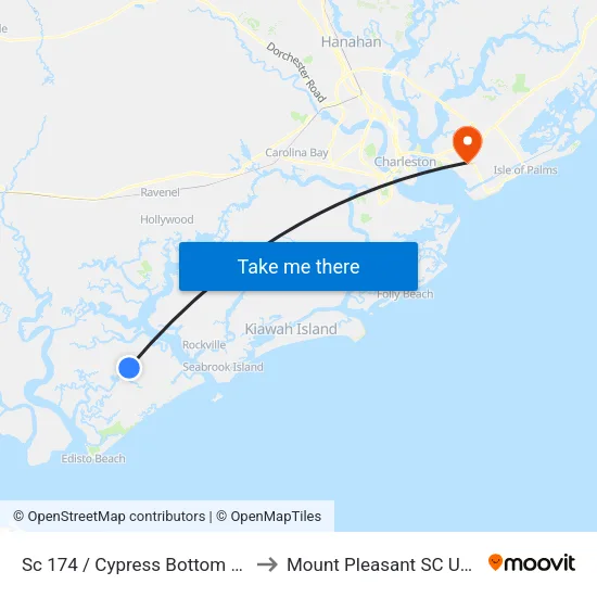 Sc 174 / Cypress Bottom Rd to Mount Pleasant SC USA map