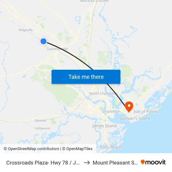 Crossroads Plaza- Hwy 78 / Jedburg Rd to Mount Pleasant SC USA map